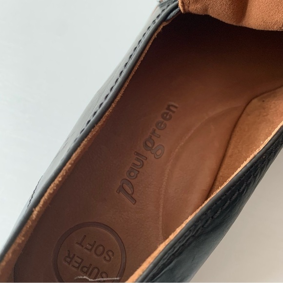 PAUL GREEN Natasha Black Leather Leopard Print Loafer Sz 6/US 8.5 - Picture 9 of 12